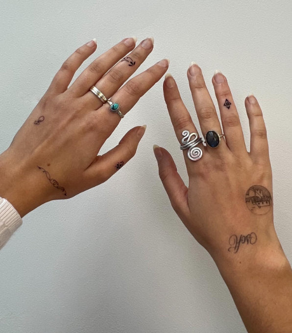hand tattoo fine line concept