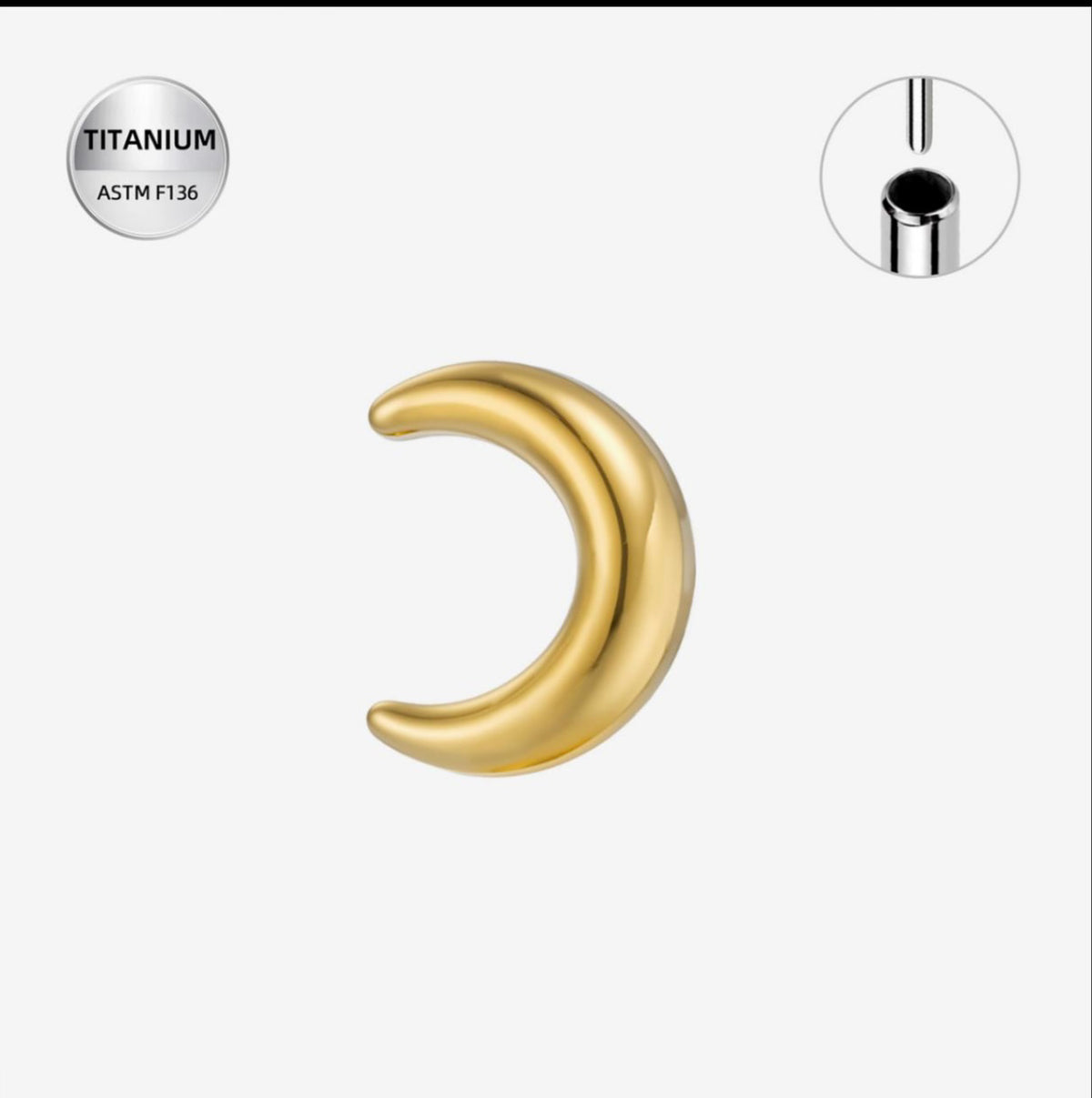 MOON STUD GOLD TITANIUM