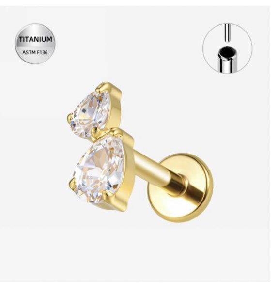Double Teardrop Stud