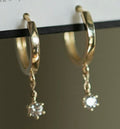 Diamond Dangle Hoops Charm