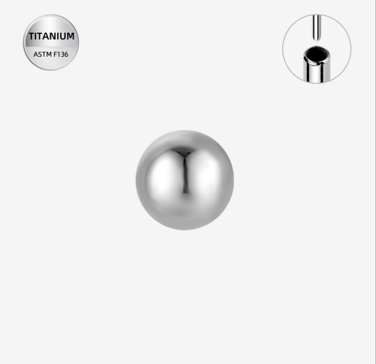BOULE STUD SILVER TITANIUM