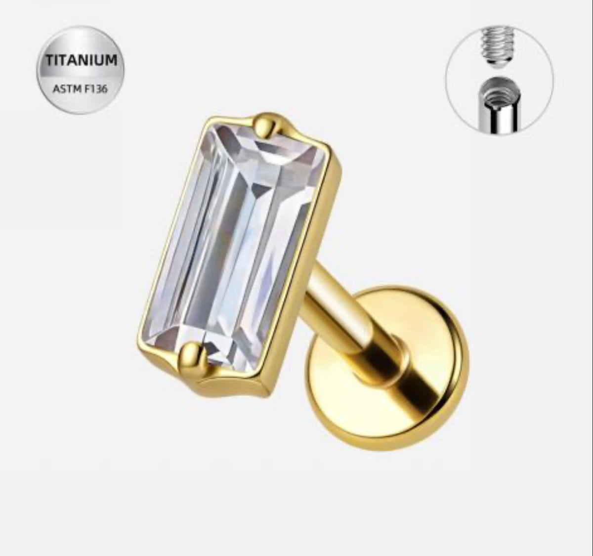 Rectangular Diamond Studs