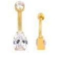 Diamond Drop Belly Ring
