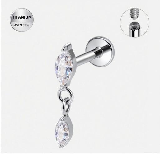 Simple Diamond Dangle Stud