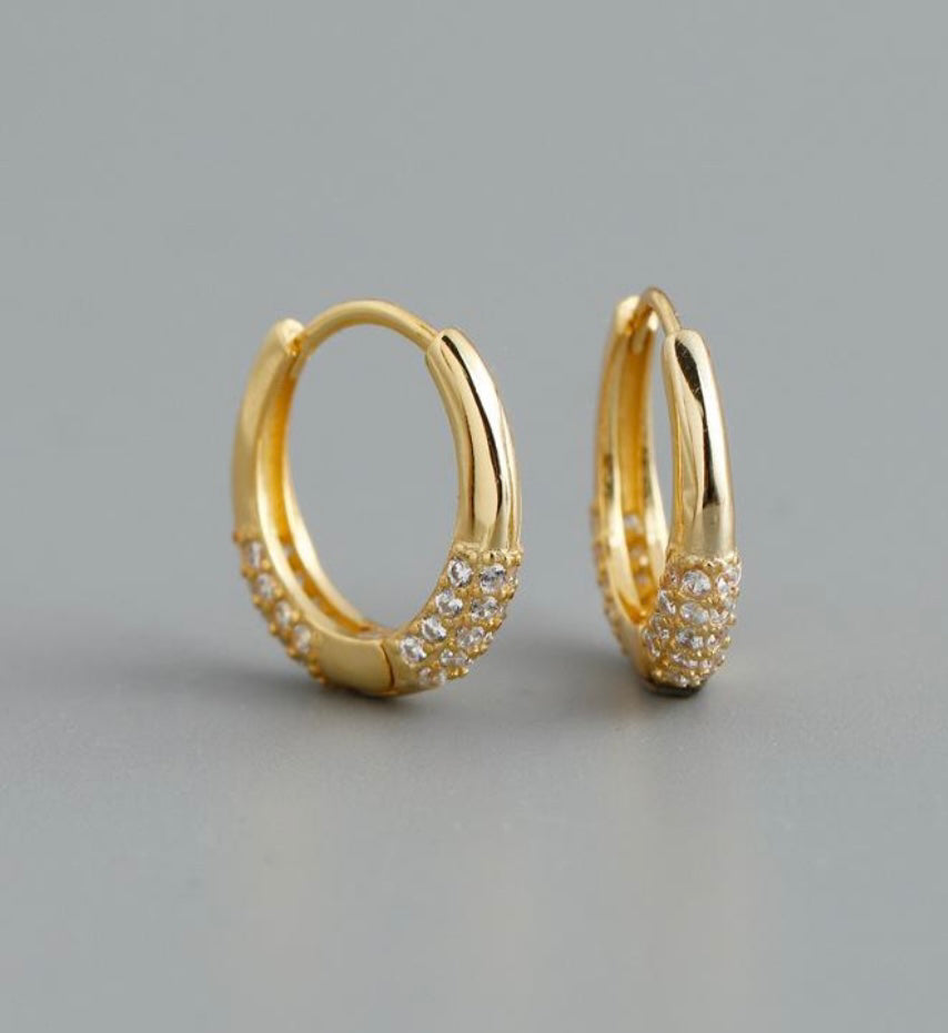 Diamond Huggie Hoops
