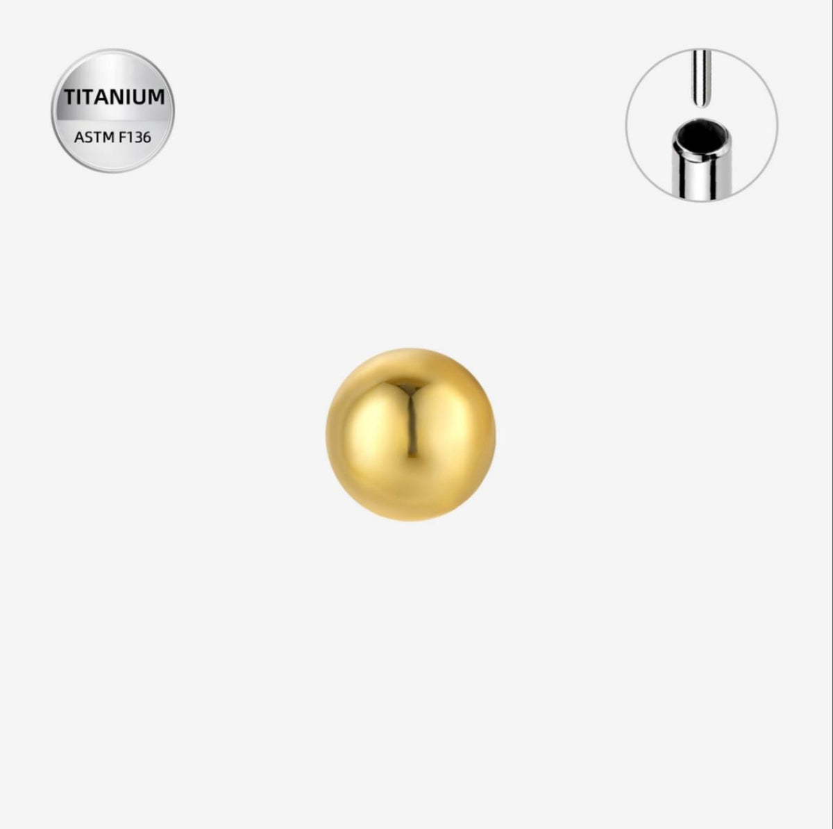 BOULE STUD GOLD TITANIUM
