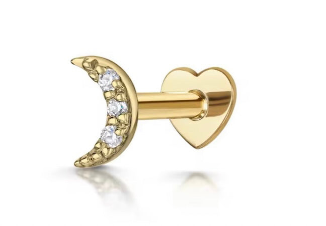 Diamond Moon Studs