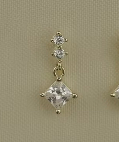 Diamond Drop Chain Studs