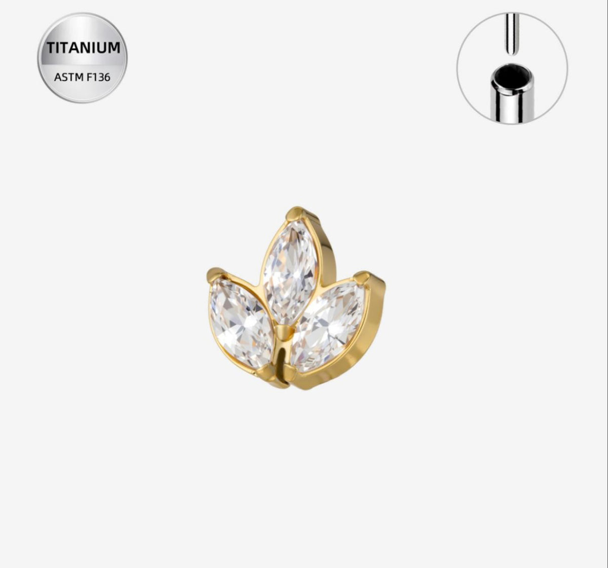 ARC DIAMOND STUD GOLD TITANIUM
