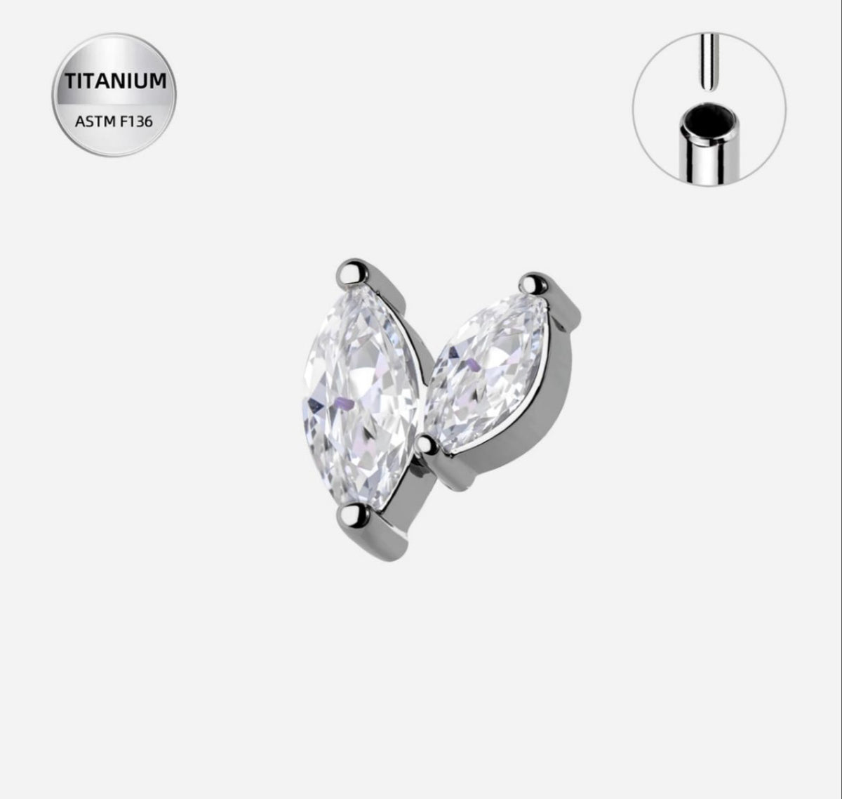 GEOMETRIC DIAMOND STUD SILVER TITANUM