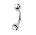 Bezel-Set Diamond Curved Barbell