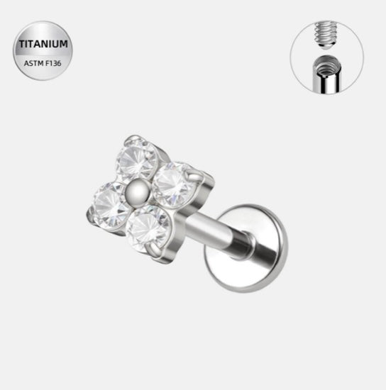 Diamond Flower Studs