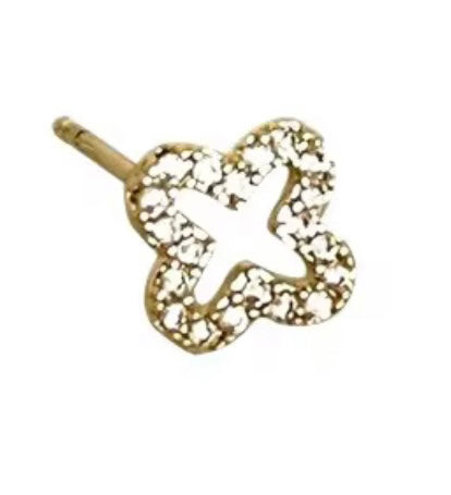 Diamond Trefle Studs