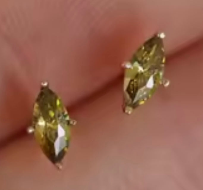 Green Oval Studs