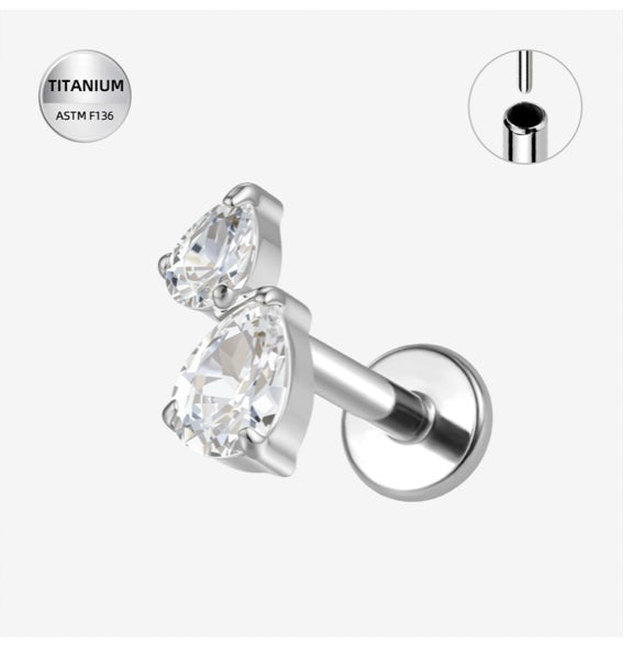 Double Teardrop Stud